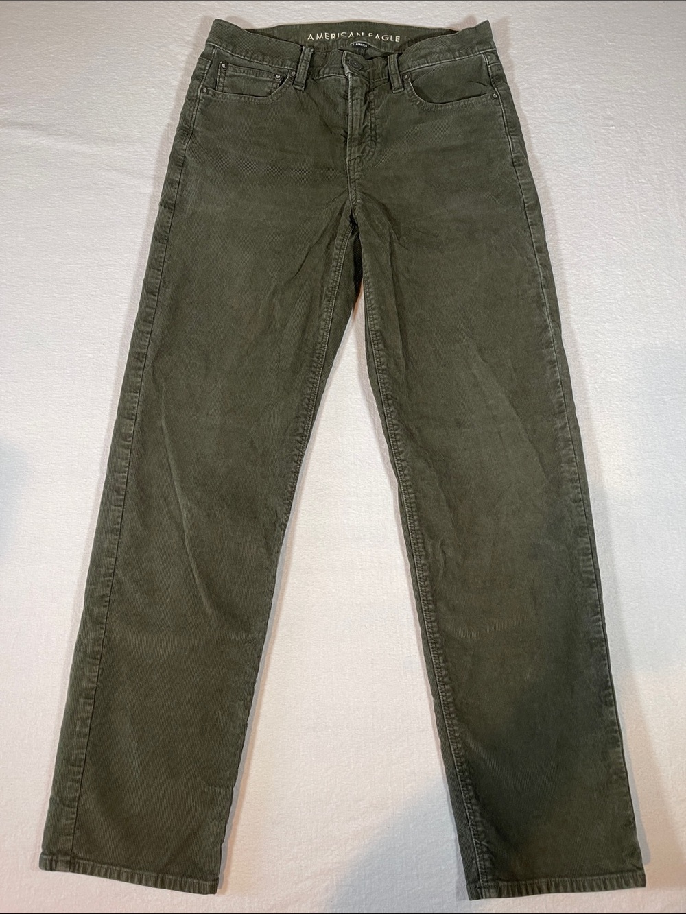 American Eagle Outfitters Women’s Olive Corduroy Straight Pants size 4
